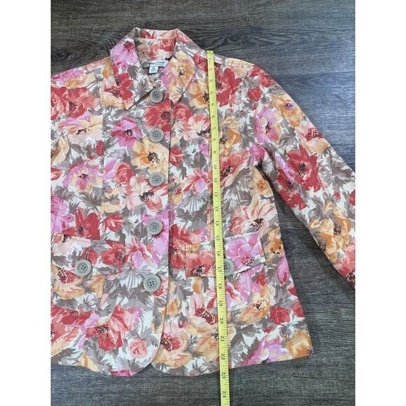 Coldwater Creek Women’s Casual Light Floral Button Up Jacket Size 6P - Picture 3 of 9